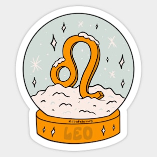 Leo Snow Globe Sticker